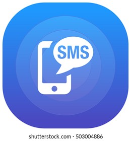 SMS Purple - blue circular UI/UX App Icon / Logo Design