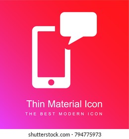 SMS red and pink gradient material white icon minimal design