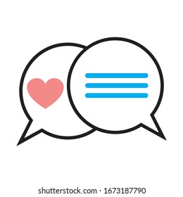 SMS service icon,love chat icon. 