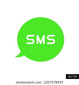SMS, Short message service vector icon in flat style design for website, app, UI, isolated on white background. EPS 10 vector illustration.