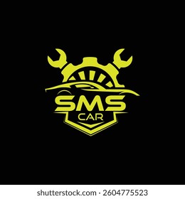 SMS tech logo design template, SMS tech logo, SMS technology vector