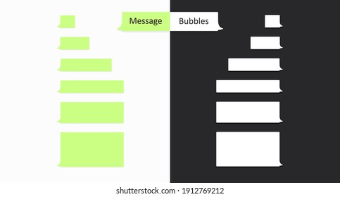Sms template bubbles. Set of colored templates for messages, chat for communication. Vector illustration 