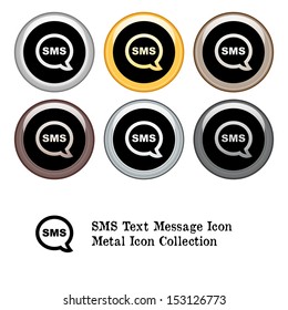 SMS Text message Icon Metal Icon Set
