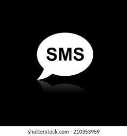 sms text message mail icon with shadow