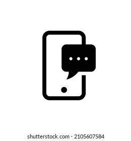 Sms texto simple icono plano ilustración vectorial