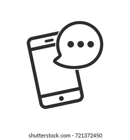 SMS vector icon. Black illustration isolated on white background for graphic and web design.