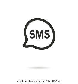 SMS vector icon. Black illustration isolated on white background for graphic and web design.
