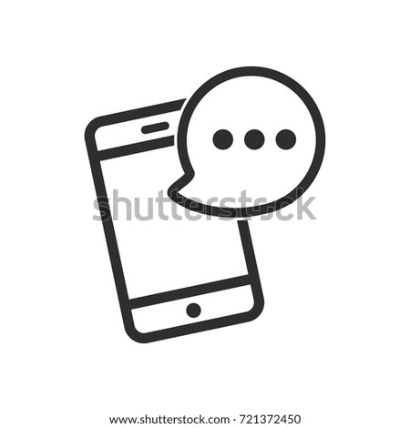 SMS vector icon. Black illustration isolated on white background for graphic and web design.