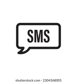 SMS vector icon. SMS bubble chat flat sign design. Message symbol pictogram. UX UI icon