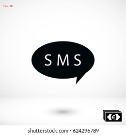 SMS vector icon, flat design best vector icon
