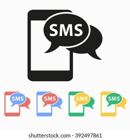 SMS  vector icon. Illustration isolated on white  background for graphic and web design.