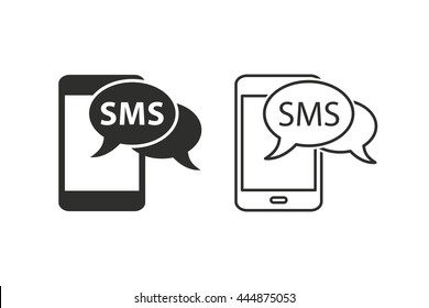 SMS vector icon. Illustration isolated on white background for graphic and web design.