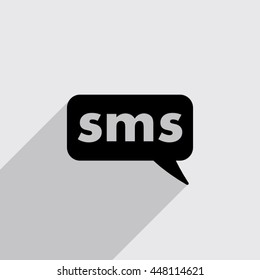 sms vector icon with long shadow