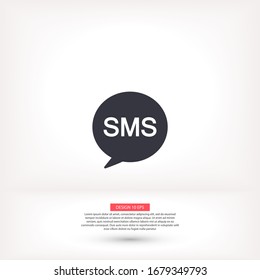 Sms vector icon , lorem ipsum Flat design