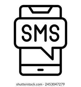 Diseño De Iconos De Línea De Vector Sms