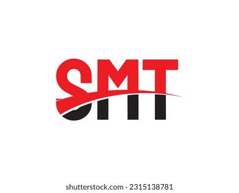 Letra SMT Ilustración del vector de diseño del logotipo inicial