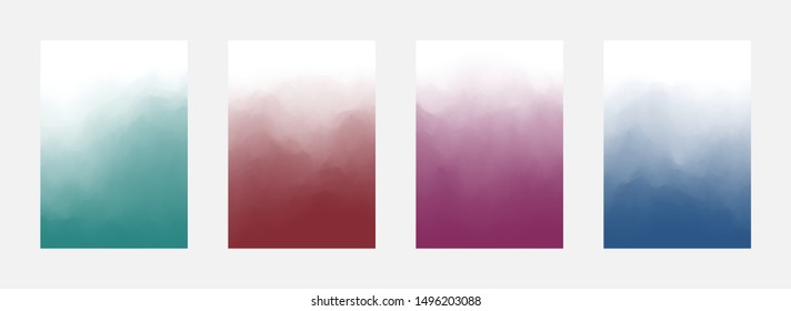 Smudge Abstract Cover Set. Gradient Texture. Smooth Pattern. Colorful Backdrop. Vector illustration