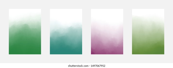 Smudge Abstract Cover Set. Gradient Backdrop. Smooth Texture. Colorful Pattern. Vector illustration