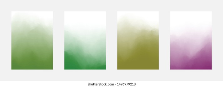 Smudge Abstract Cover Set. Multicolor Design. Modern Background. Fade Backdrop. Vector illustration
