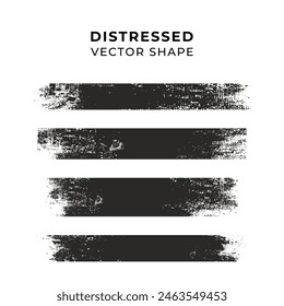 Smudge effect brush strokes. Destressed vector style elements.