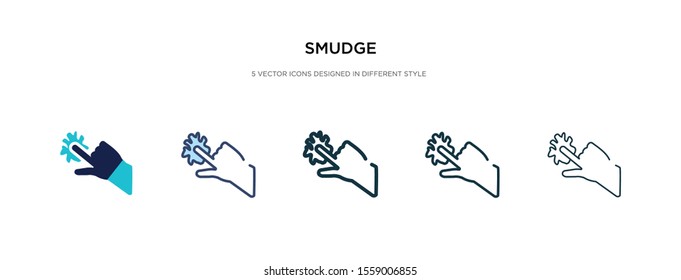 smudge icon in different style vector illustration. two colored and black smudge vector icons designed in filled, outline, line and stroke style can be used for web, mobile, ui