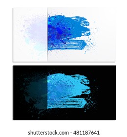 smudge and smear a brush in a card, vector  background, illustration clip-art