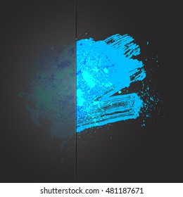 smudge and smear a brush in a card, vector  background, illustration clip-art