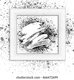 smudge and smear a brush in a frame, vector  background, illustration clip-art