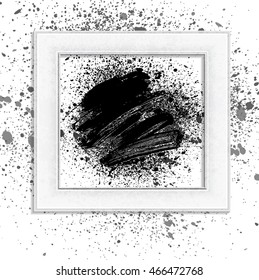 smudge and smear a brush in a frame, vector  background, illustration clip-art