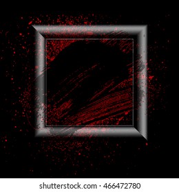 smudge and smear a brush in a frame, vector  background, illustration clip-art