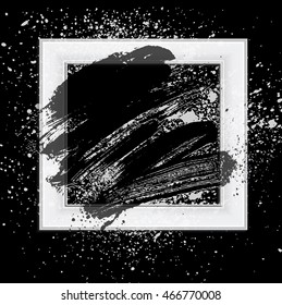 smudge and smear a brush in a frame, vector  background, illustration clip-art