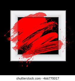 smudge and smear a brush in a frame, vector  background, illustration clip-art