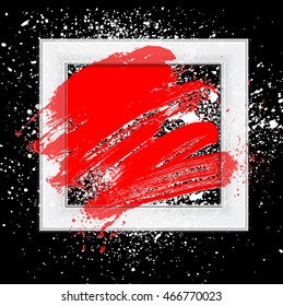 smudge and smear a brush in a frame, vector  background, illustration clip-art