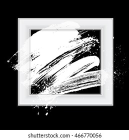 smudge and smear a brush in a frame, vector  background, illustration clip-art