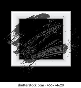 smudge and smear a brush in a frame, vector  background, illustration clip-art