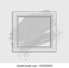 smudge and smear a brush in a frame, vector  background, illustration clip-art