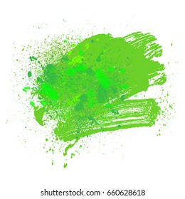 smudge and smear a colored brush on a white background, illustration clip-art