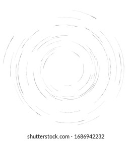 Smudge, smear, grungy monochrome, black and white volute, vortex shape. Twisted helix element. Rotation, spin and twist concept design. Abstract greyscale spiral, swirl, twirl illustration