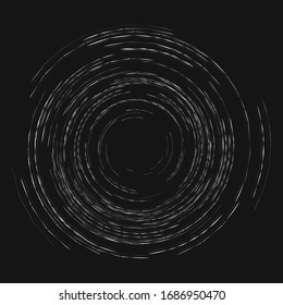 Smudge, smear, grungy monochrome, black and white volute, vortex shape. Twisted helix element. Rotation, spin and twist concept design. Abstract greyscale spiral, swirl, twirl illustration