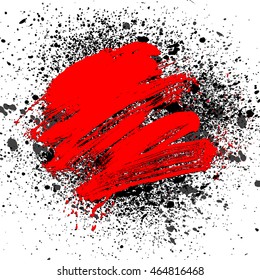 smudge and smear a rad brush on white background, illustration clip-art