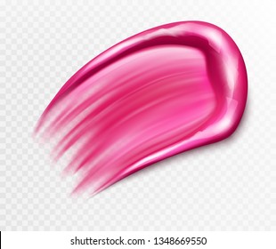 Smudged lipstick isolated on transparent background