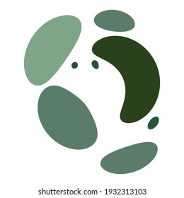 Smudged, smeared circle. Cirular ink blot, blotch, stain spot. Liquid, gel, or fluid vector illustration, splash effect