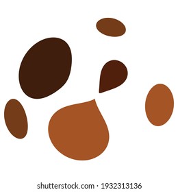 Smudged, smeared circle. Cirular ink blot, blotch, stain spot. Liquid, gel, or fluid vector illustration, splash effect