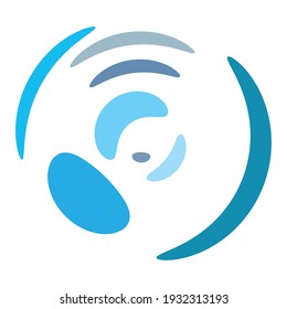 Smudged, smeared circle. Cirular ink blot, blotch, stain spot. Liquid, gel, or fluid vector illustration, splash effect