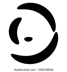 Smudged, smeared circle. Cirular ink blot, blotch, stain spot. Liquid, gel, or fluid vector illustration, splash effect