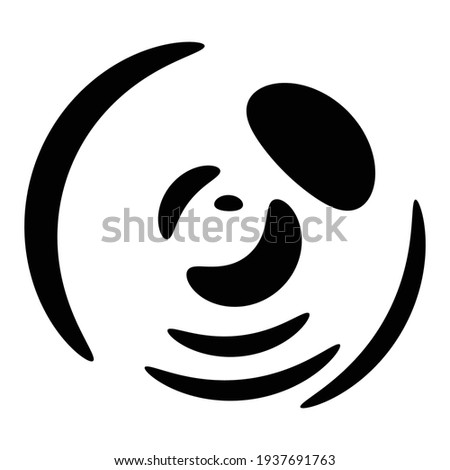 Smudged, smeared circle. Cirular ink blot, blotch, stain spot. Liquid, gel, or fluid vector illustration, splash effect