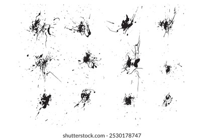 Conjunto de fondo de sangre de textura de grunge de Vector de pintura de color negro Smudges