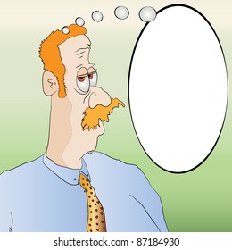 Smug Looking Man with Message Board Vector