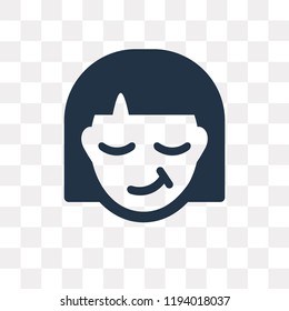 Smug vector icon isolated on transparent background, Smug transparency concept can be used web and mobile