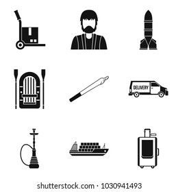 Smuggling icons set. Simple set of 9 smuggling vector icons for web isolated on white background
